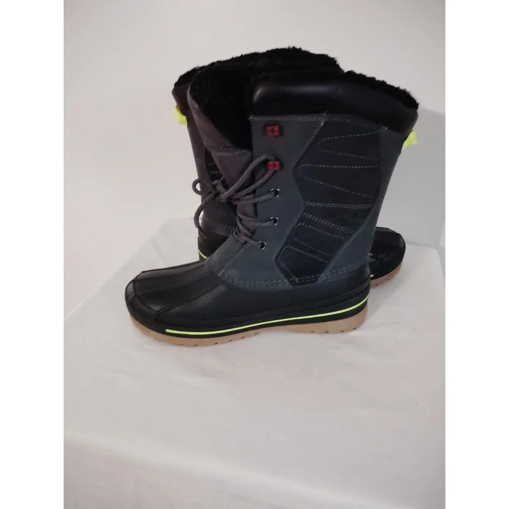 Swiss Tech Snow Winter Duck Boots Thinsulate Fleece Black Gray Memory Foam Boy 5